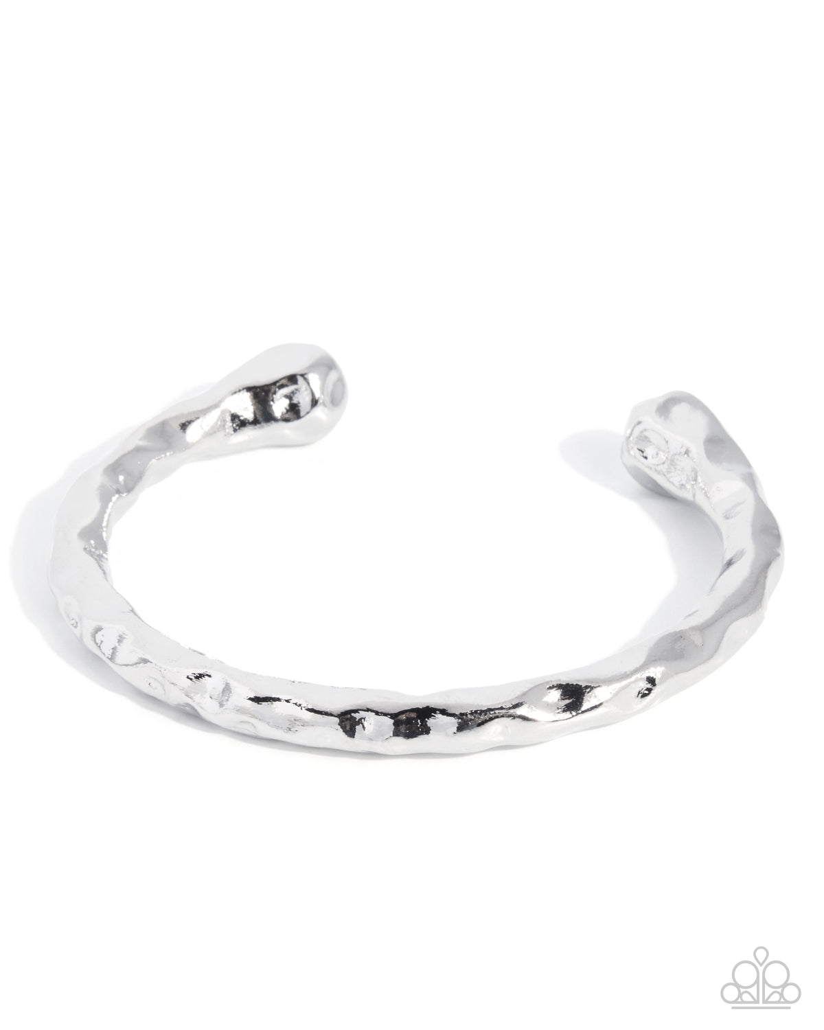 Hammered Haul - Silver - Paparazzi Cuff Bracelet