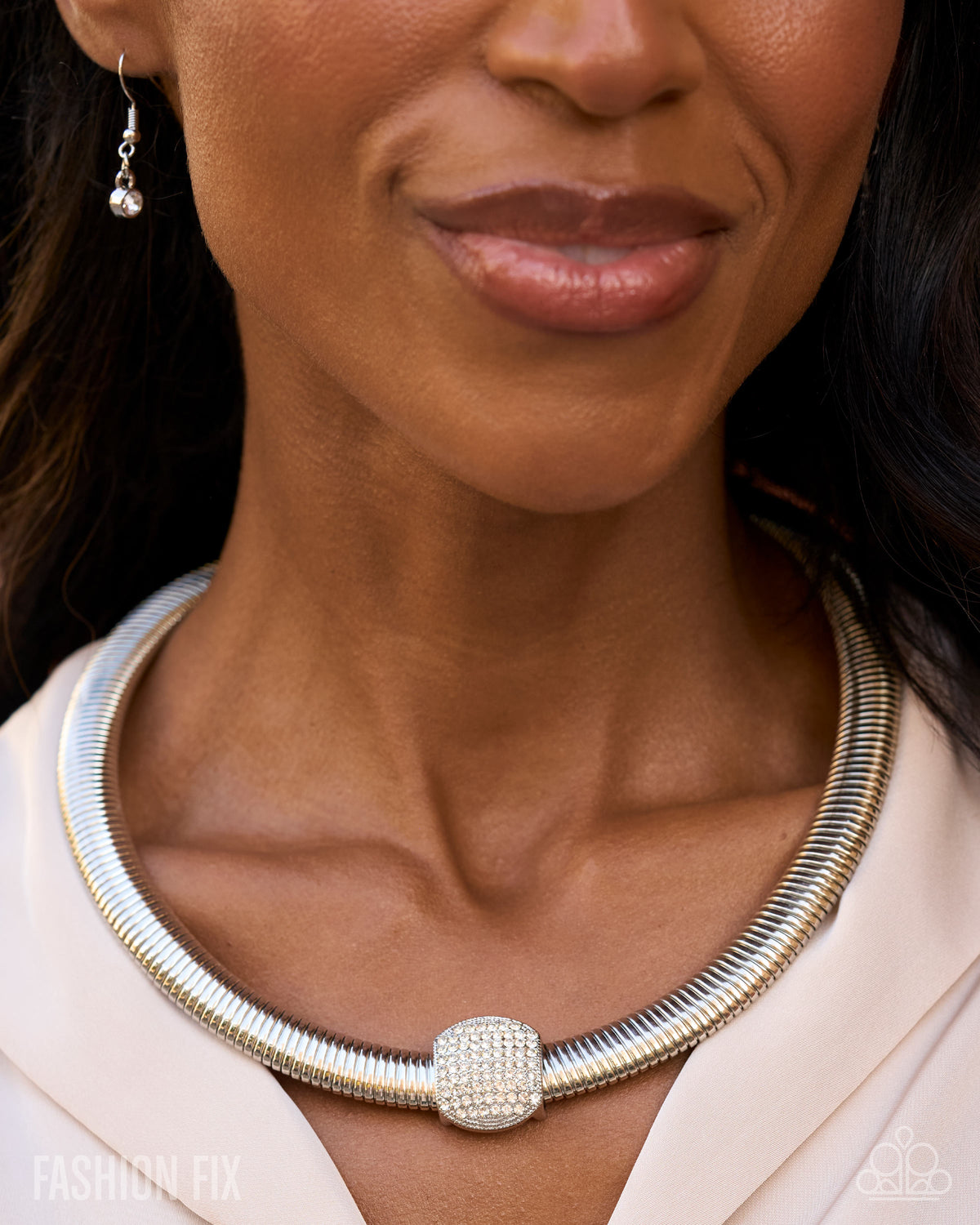 Coming Soon - Downtown Demand - White Necklace and Downtown Drive Bracelet Set (2-Piece)