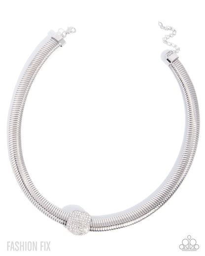 Coming Soon - Downtown Demand - White Necklace and Downtown Drive Bracelet Set (2-Piece)