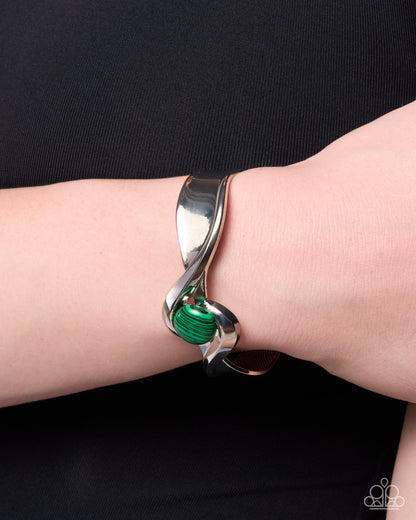Utterly Enchanted Green Bracelet  and Stone Selfie - Green Paparazzi Ring Set (2-Piece)