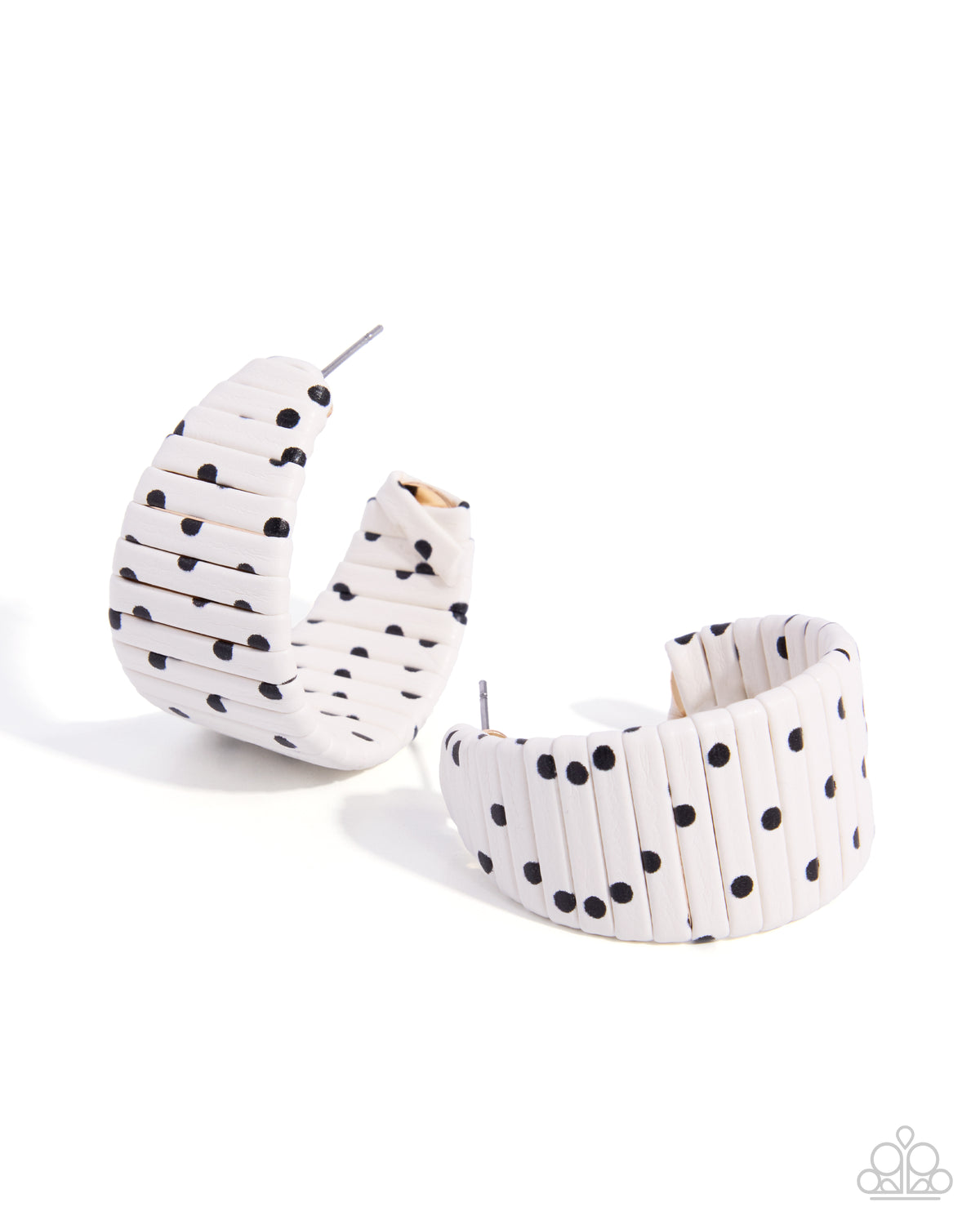 Polka Dotted Prize - White - Paparazzi Hoop Earrings