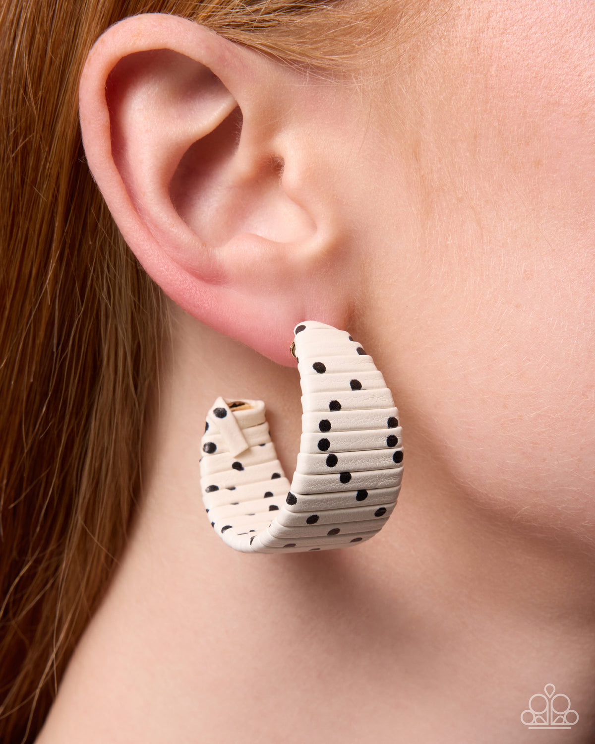 Polka Dotted Prize - White - Paparazzi Hoop Earrings