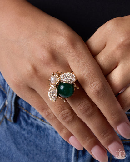 Balanced Bug - Green - Paparazzi Ring