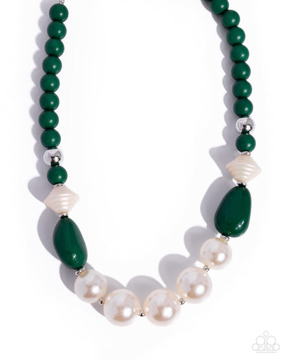 Coming Soon - Pleasing Pearls - Green - Paparazzi Necklace
