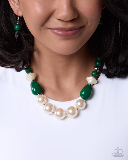 Coming Soon - Pleasing Pearls - Green - Paparazzi Necklace