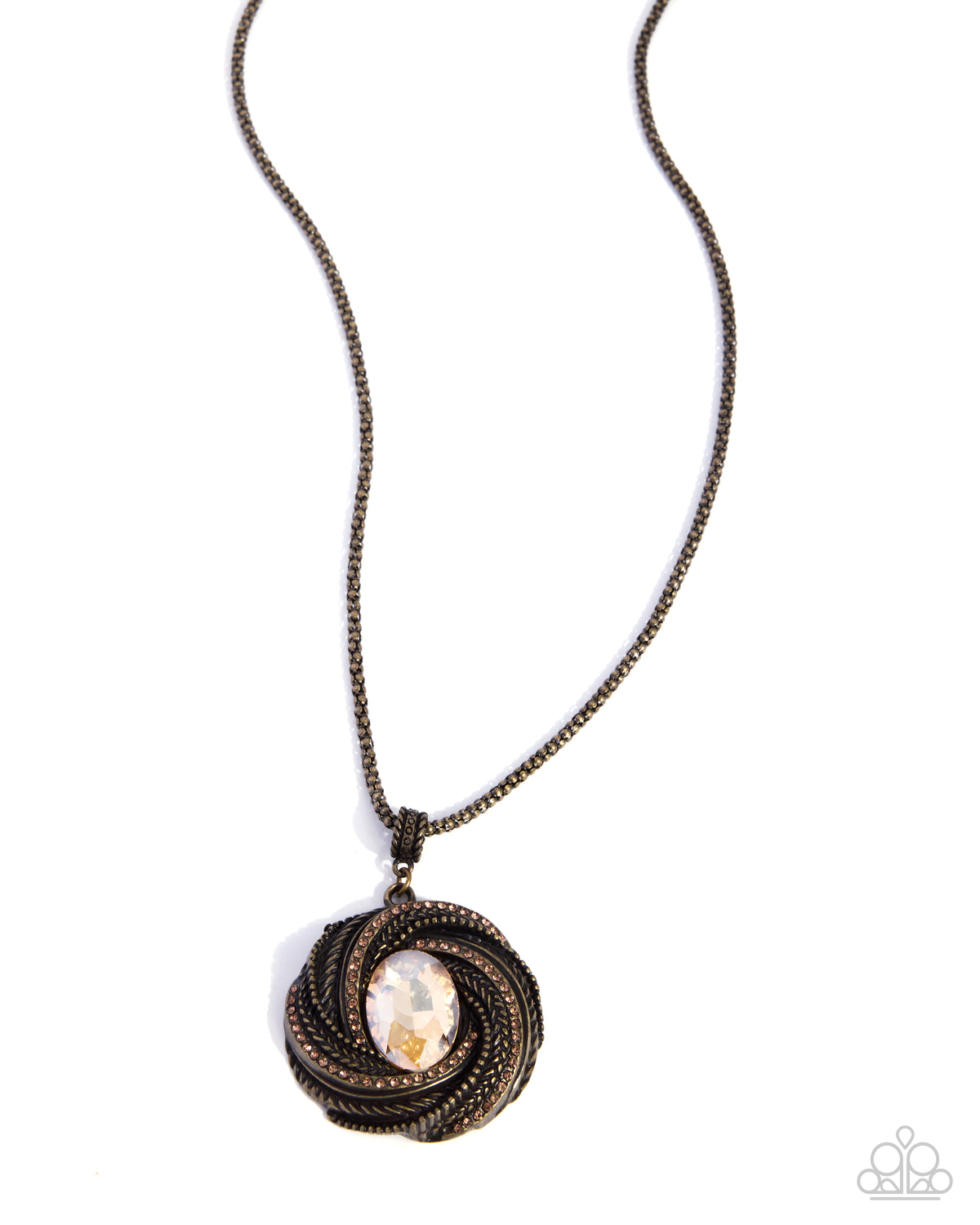 Intense Illusion - Brass - Paparazzi Necklace