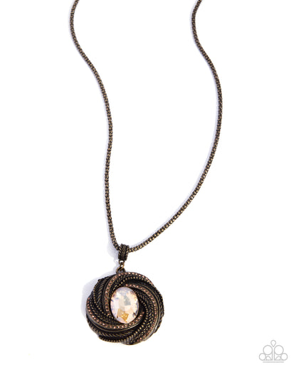 Intense Illusion - Brass - Paparazzi Necklace