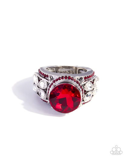 Strong Shimmer - Red - Paparazzi Ring