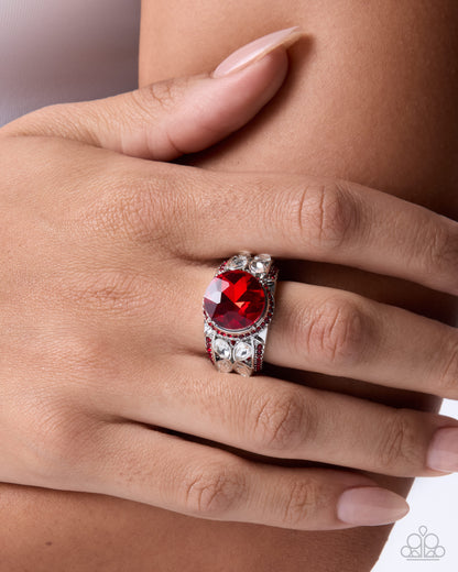 Strong Shimmer - Red - Paparazzi Ring