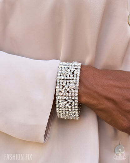 Coming Soon - Downtown Demand - White Necklace and Downtown Drive Bracelet Set (2-Piece)