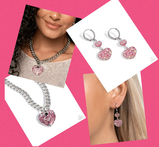 Ardent Affection - Pink - Paparazzi Necklace (Black Friday) and Delightful Valentines Day - Pink Earrings