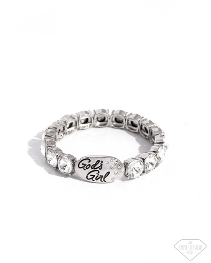 Gods Girl - White - Paparazzi Necklace and Gods Grace - White Bracelet