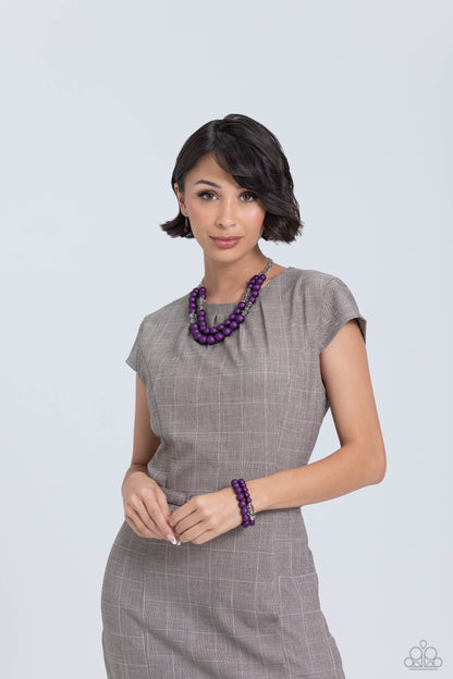 Shopaholic Season - Purple Necklace and Shopaholic Showdown - Purple Bracelet Set