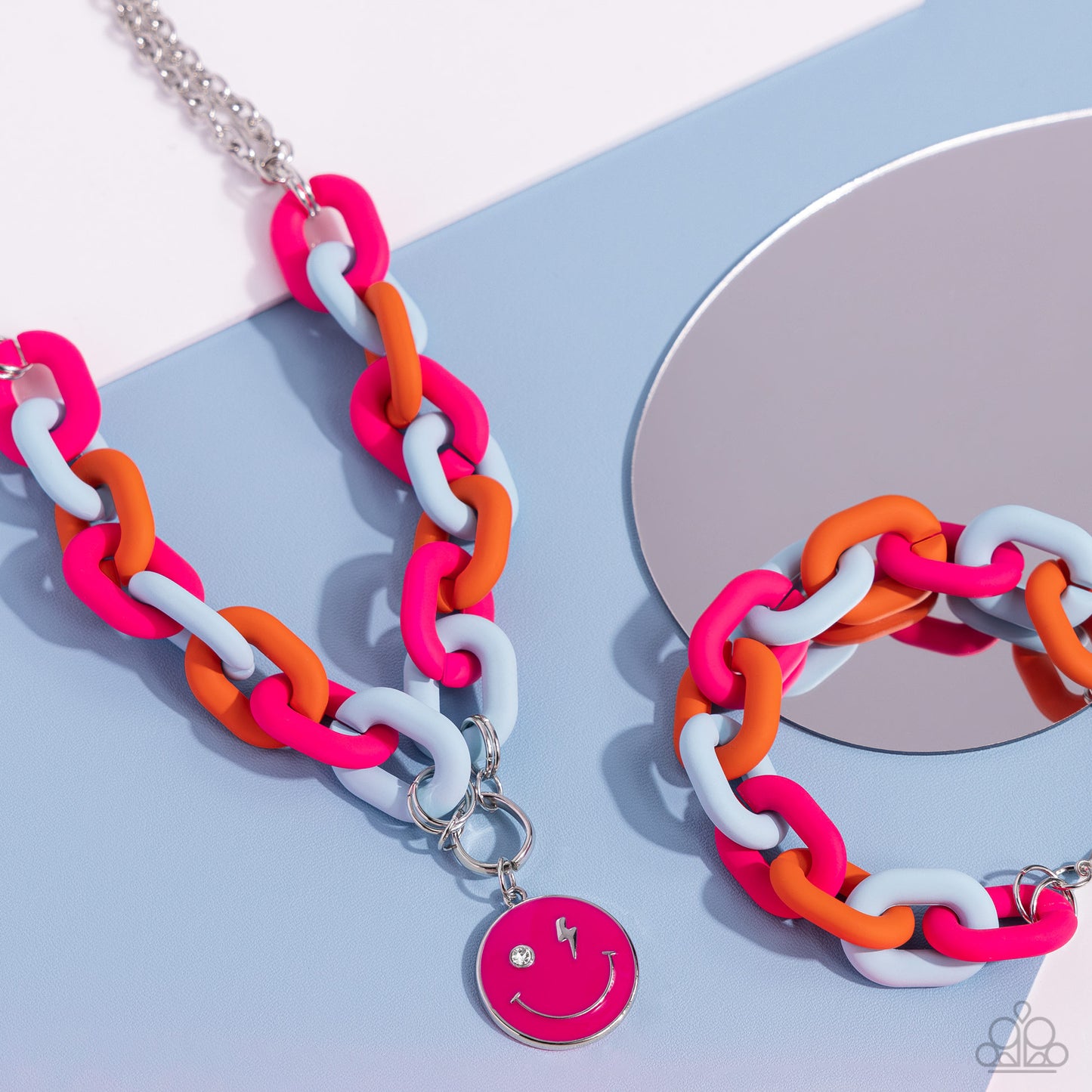 Speed SMILE - Pink Necklace and Go the Extra SMILE - Pink Bracelet Set