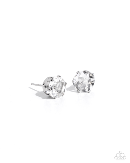 Birthstone Beauty - White Necklace and Breathtaking Birthstone White Post Earrings (April)