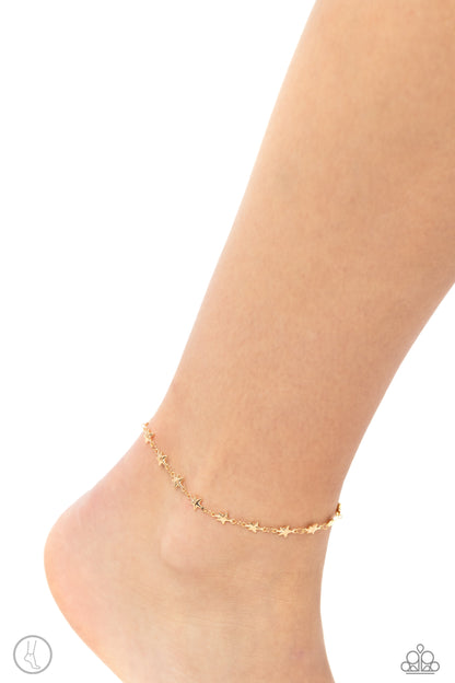 Starry Swing Dance - Gold Paparazzi Anklet