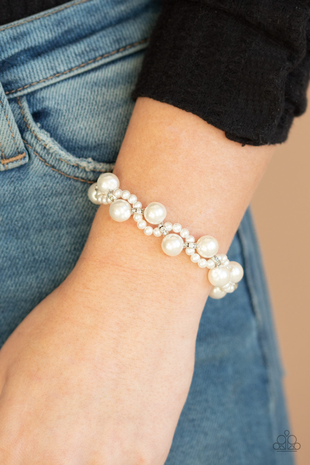Uptown Opulence White Necklace and Utmost Uptown - White Set