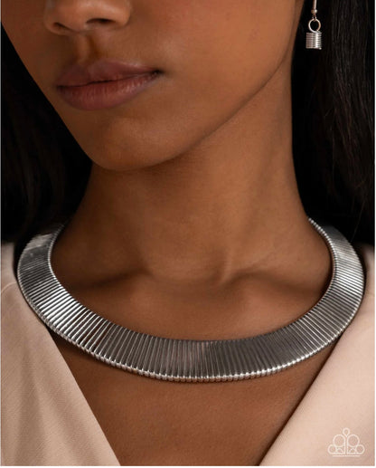 Necklace Fringe Formal - Silver - Paparazzi Necklace
