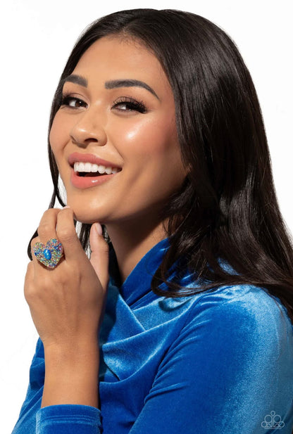 Bejeweled Beau - Multi Blue - Paparazzi Ring