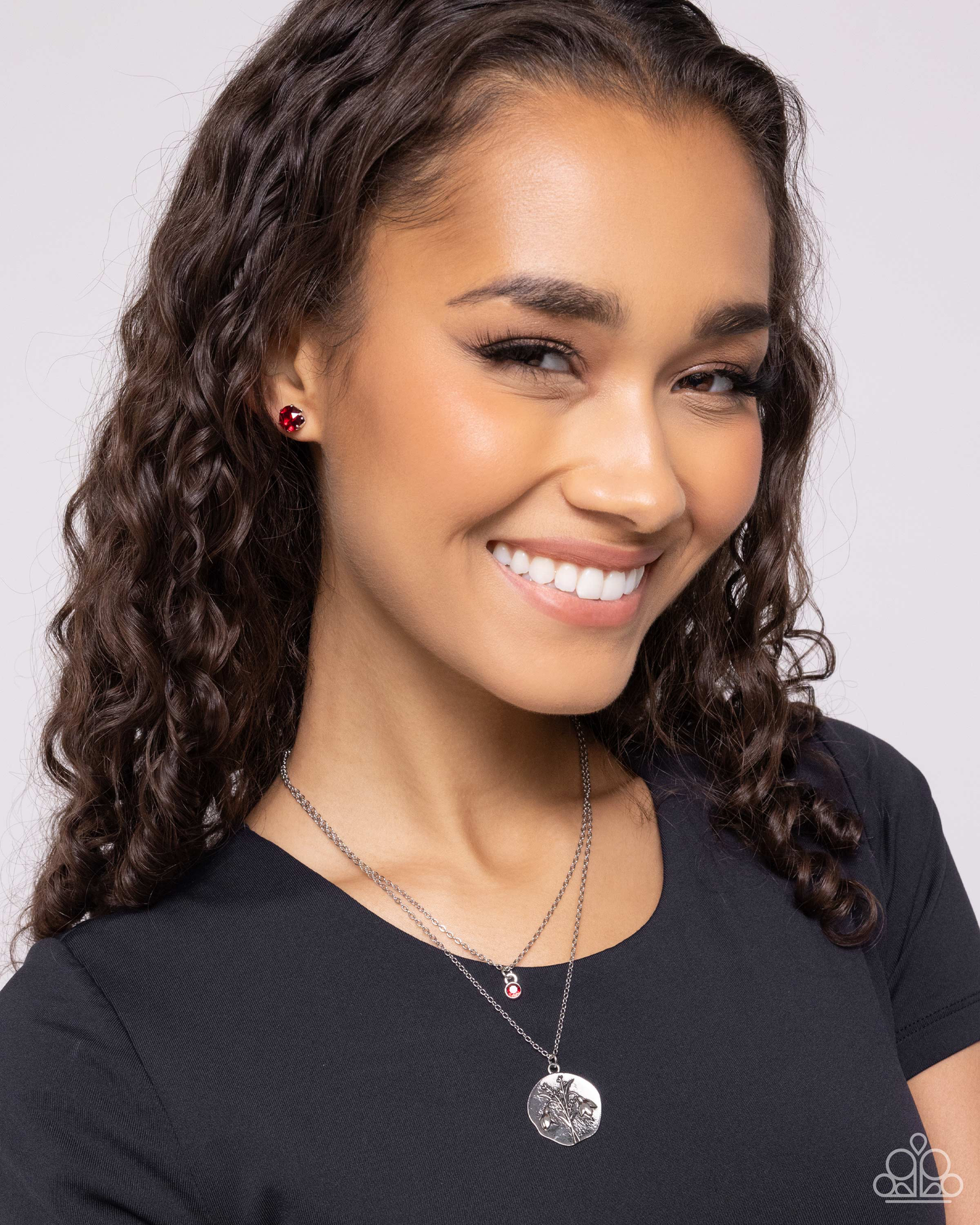 Birthstone Beauty - Red Necklace and Breathtaking Birthstone Red Earring Set (January)