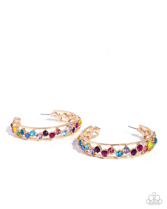 Scattered Sophistication - Multi - Paparazzi Earrings