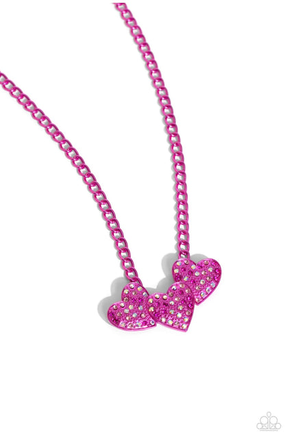 Low-Key Lovestruck - Pink and Lovestruck Lineup - Pink -Paparazzi Necklace and Bracelet Set