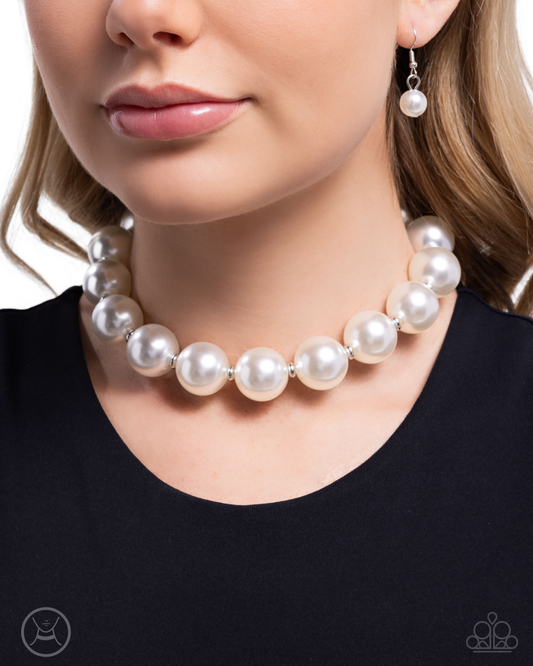 Pronounced Pearls - White - Paparazzi Necklace