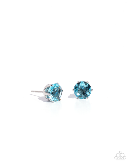 Birthstone Beauty - Blue Necklace and Breathtaking Birthstone - Blue Post Earring Set (March)