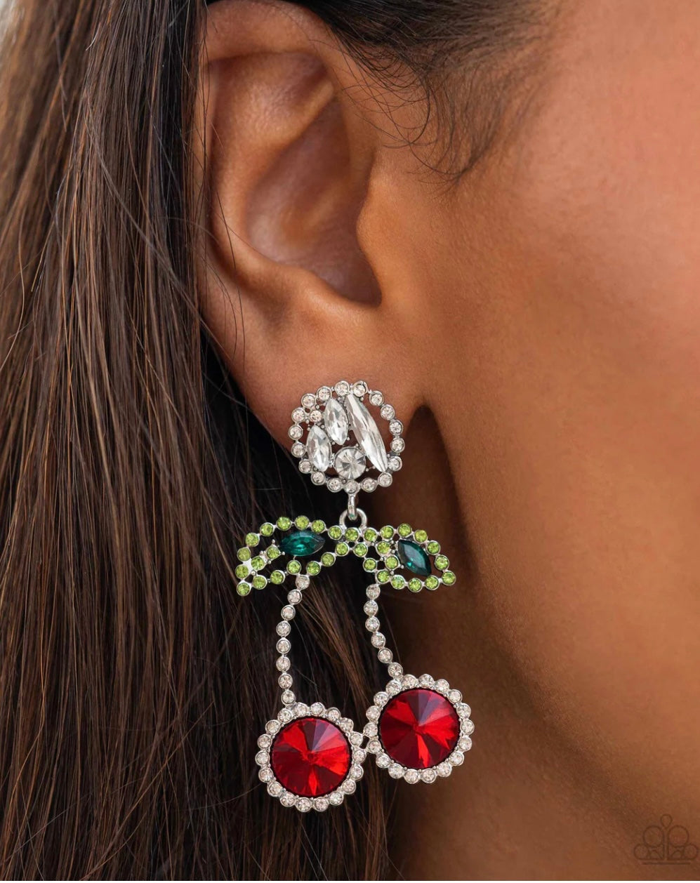 Cherry Picking - Red - Paparazzi Earrings