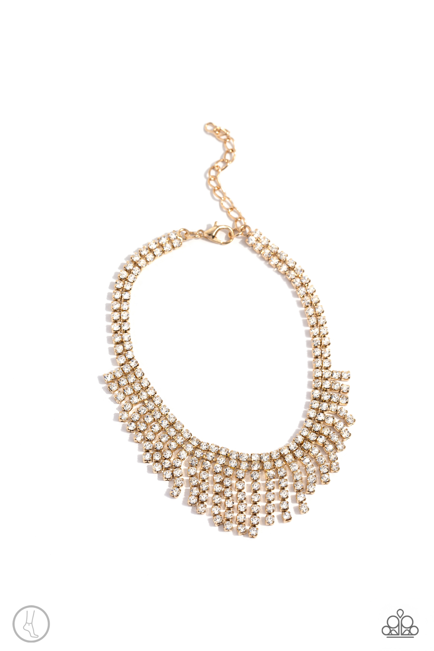 Daring Decadence - Gold Necklace and Curtain Confidence Gold Anklet Set