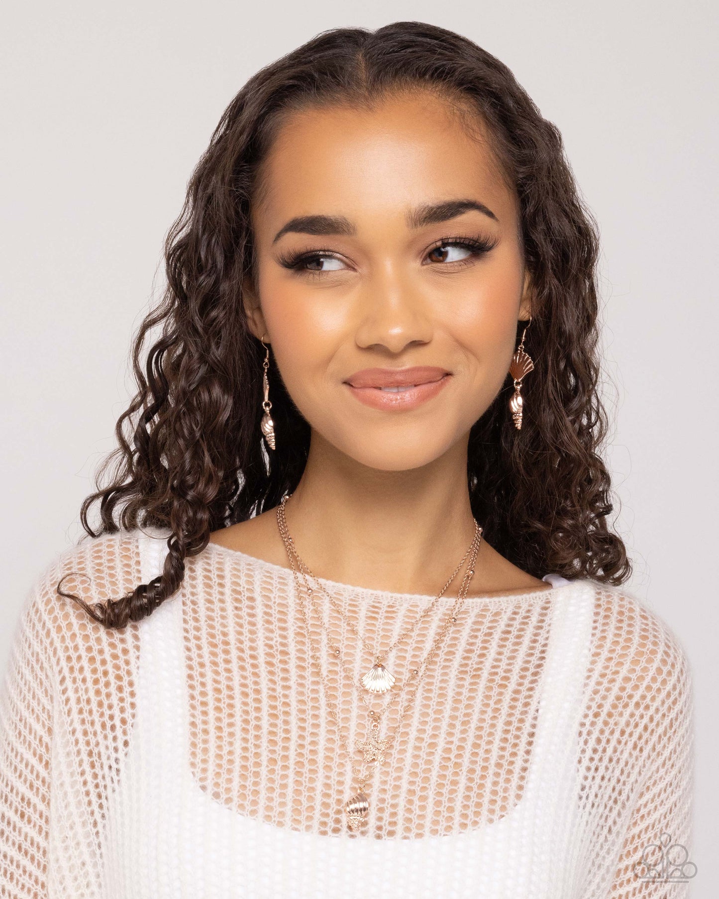 Seashell Sonata - Rose Gold Necklace and SHELL, I Was In the Area - Rose Gold Earrings