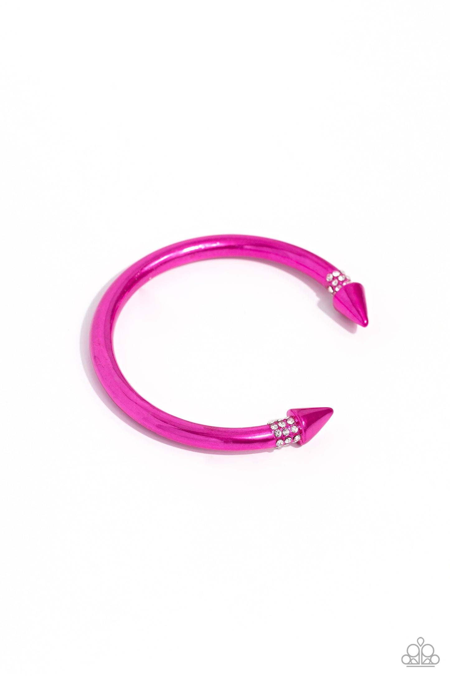 Punk Passion - Pink Necklace, Piquant Punk - Pink Hoop Earrings and Punky Plot Twist - Pink Cuff Set