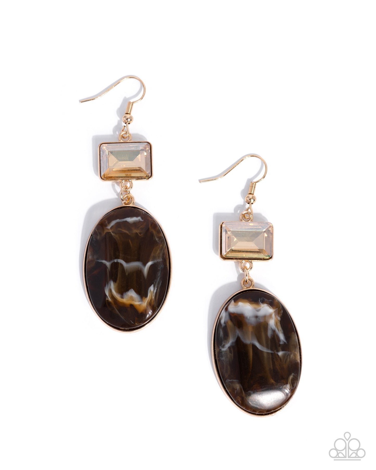Gallery Walk Brown Necklace and Saturated Swirls Brown Earrings Set