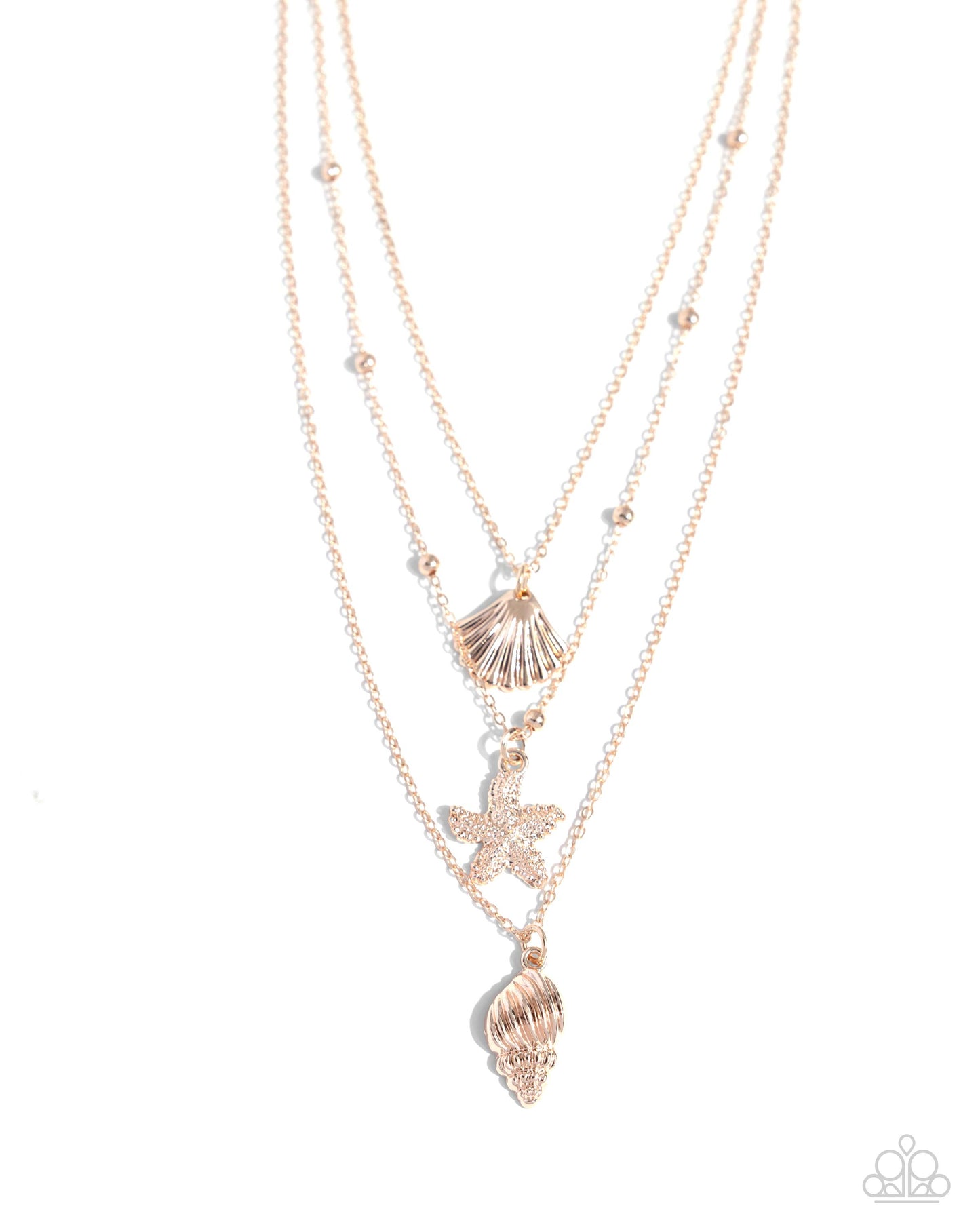 Seashell Sonata - Rose Gold Necklace and SHELL, I Was In the Area - Rose Gold Earrings