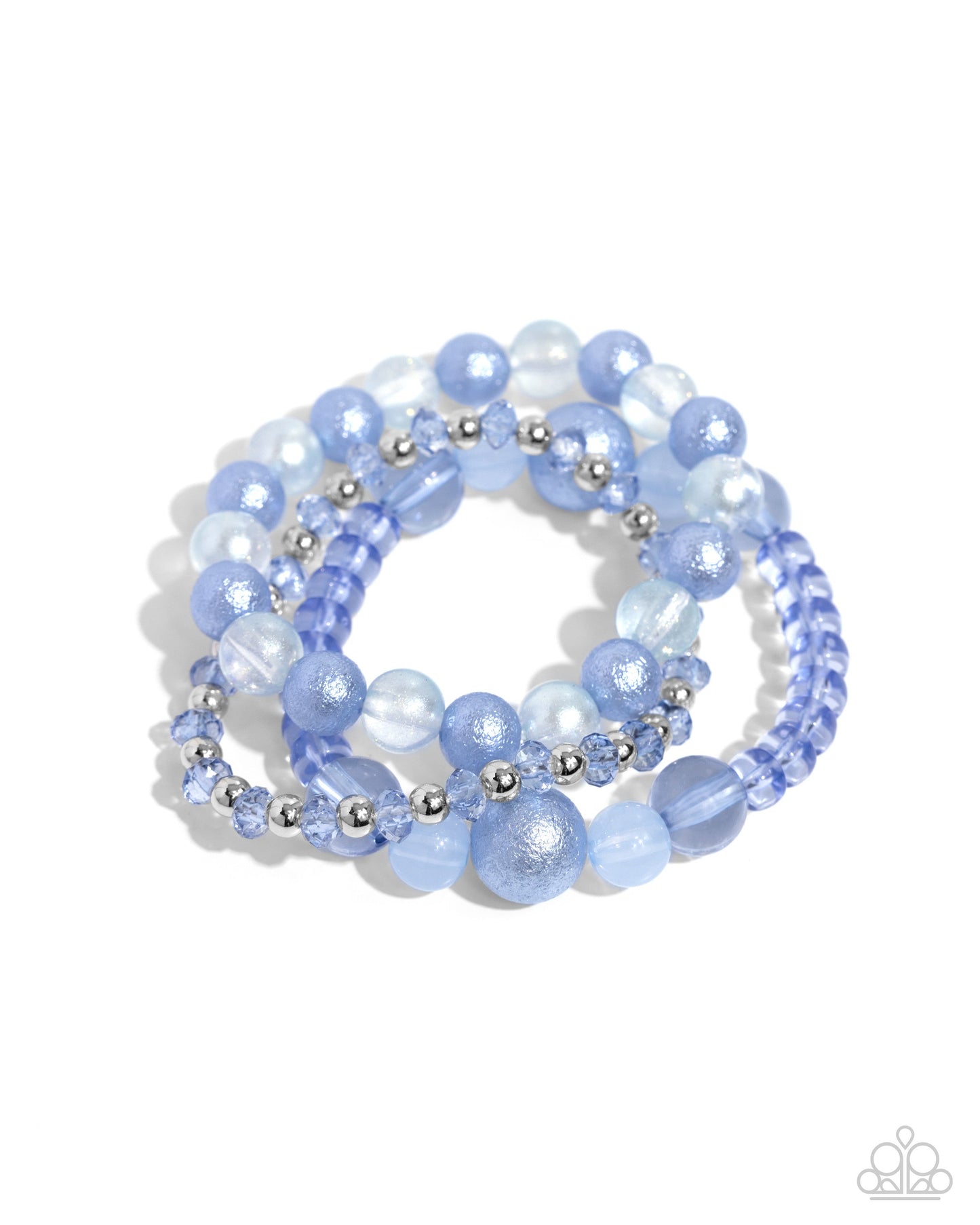 Beaded Benefit - Blue and Shattered Stack - Blue Bracelet Set