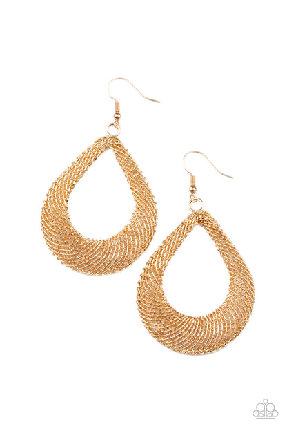Get the MESH-age - Gold and A Hot MESH - Gold - Paparazzi Earrings