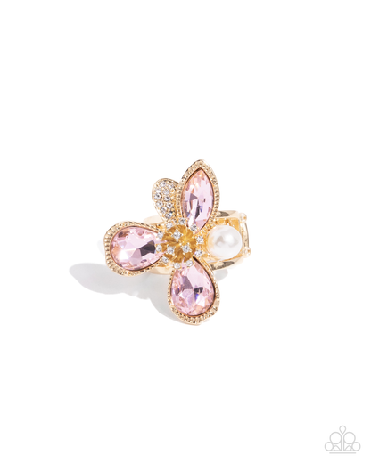 FLORAL Values - Pink and FLORAL Excellence - Pink - Paparazzi Necklace and Ring Set