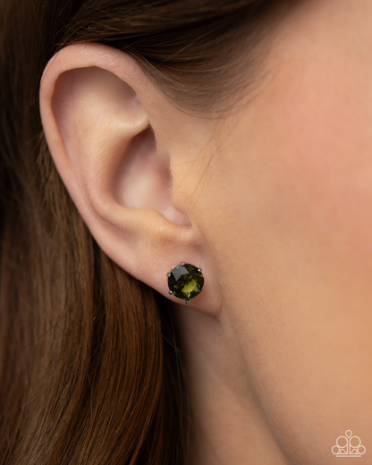 Birthstone Beauty - Green Necklace and Breathtaking Birthstone Green Stud Earrings (August)