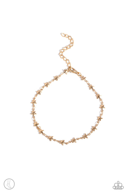 Starry Swing Dance - Gold Paparazzi Anklet