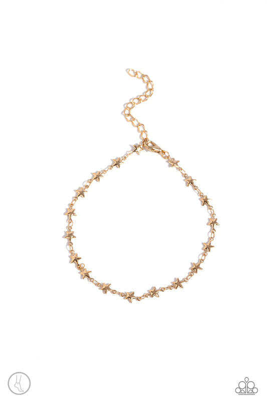 Starry Swing Dance - Gold Paparazzi Anklet