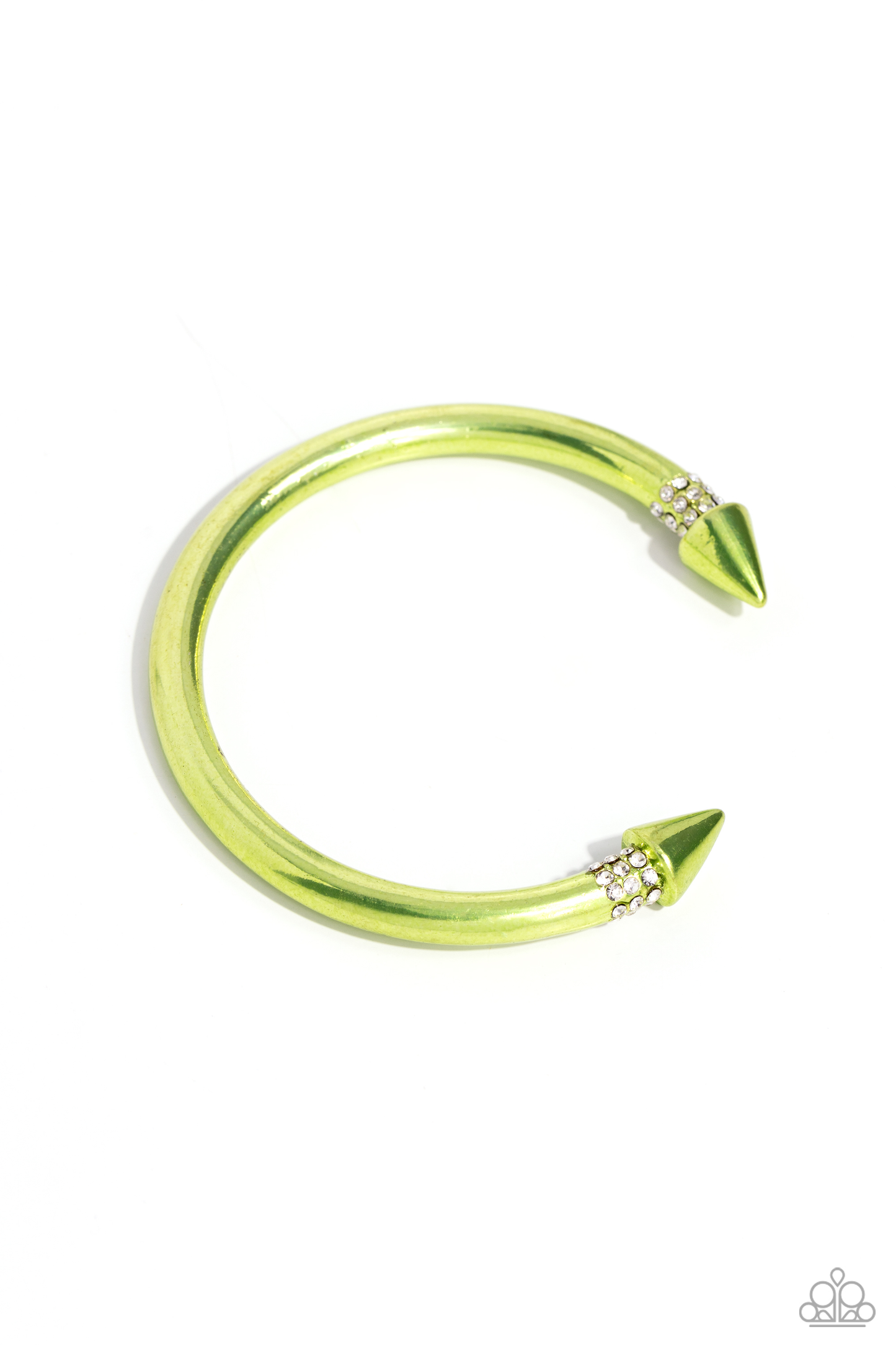 Punk Passion - Green Necklace, Piquant Punk - Green Earrings and Punky Plot Twist - Green Cuff Bracelet (3-Piece Set)
