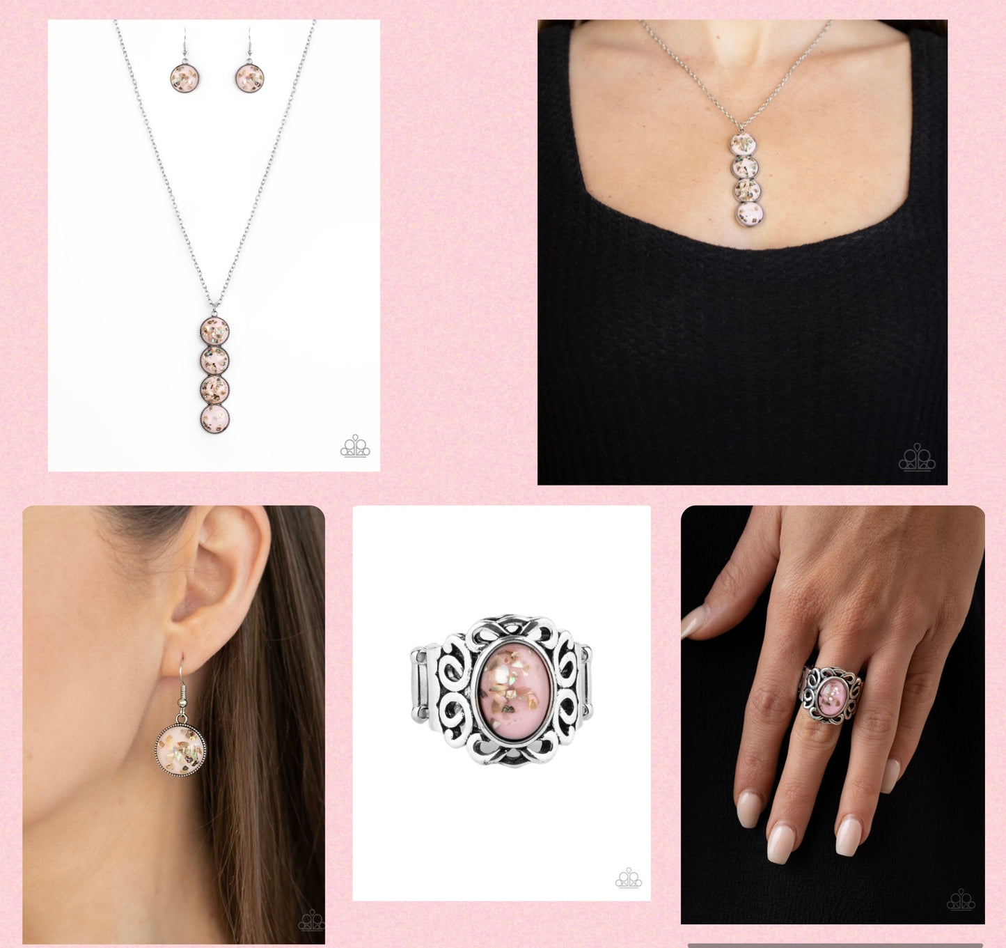 Confetti and Cocktails - Pink - and Straight To The Pop! Pink and Paparazzi Necklace and Ring Set