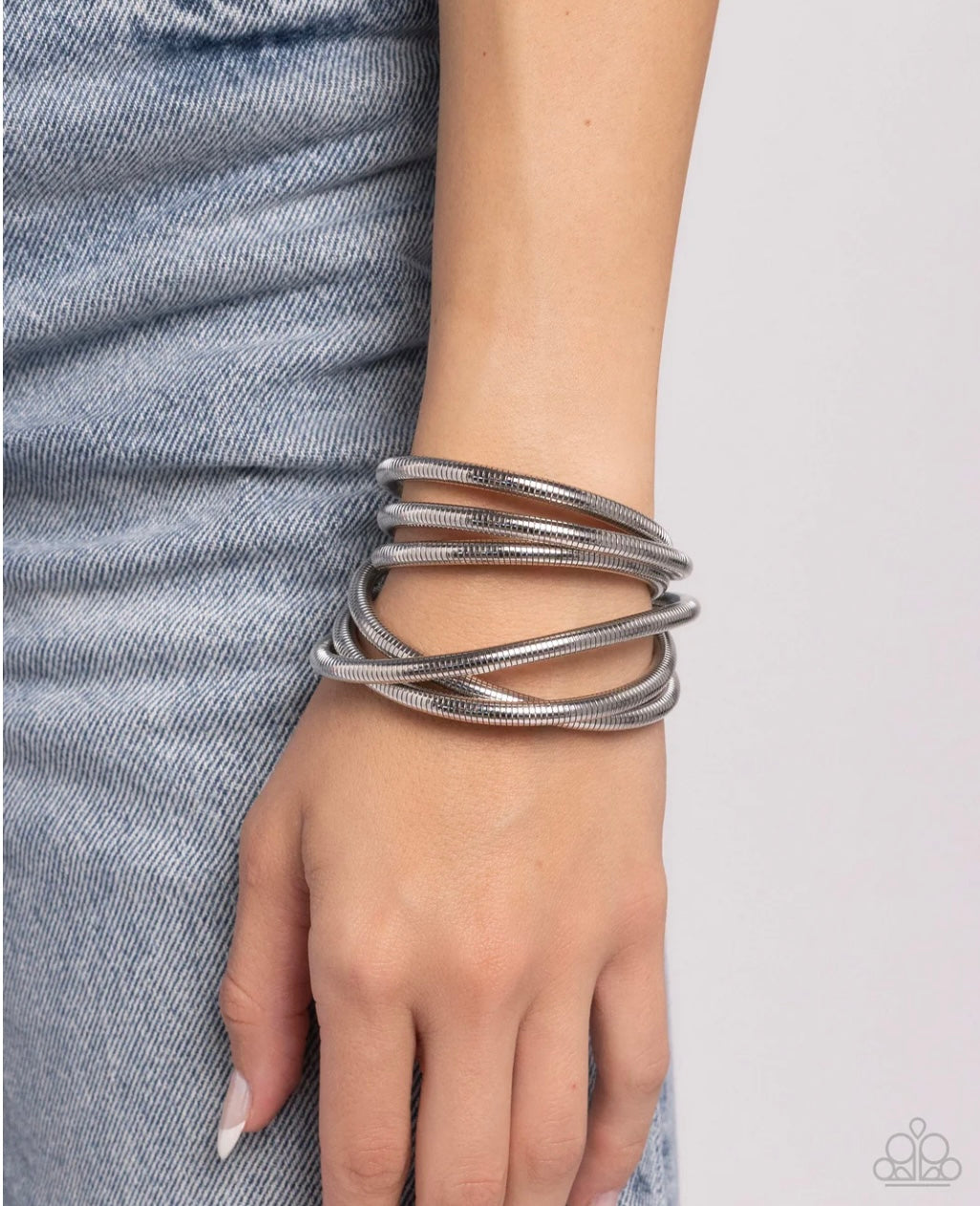 Stacked Severity - Silver - Paparazzi Bracelet