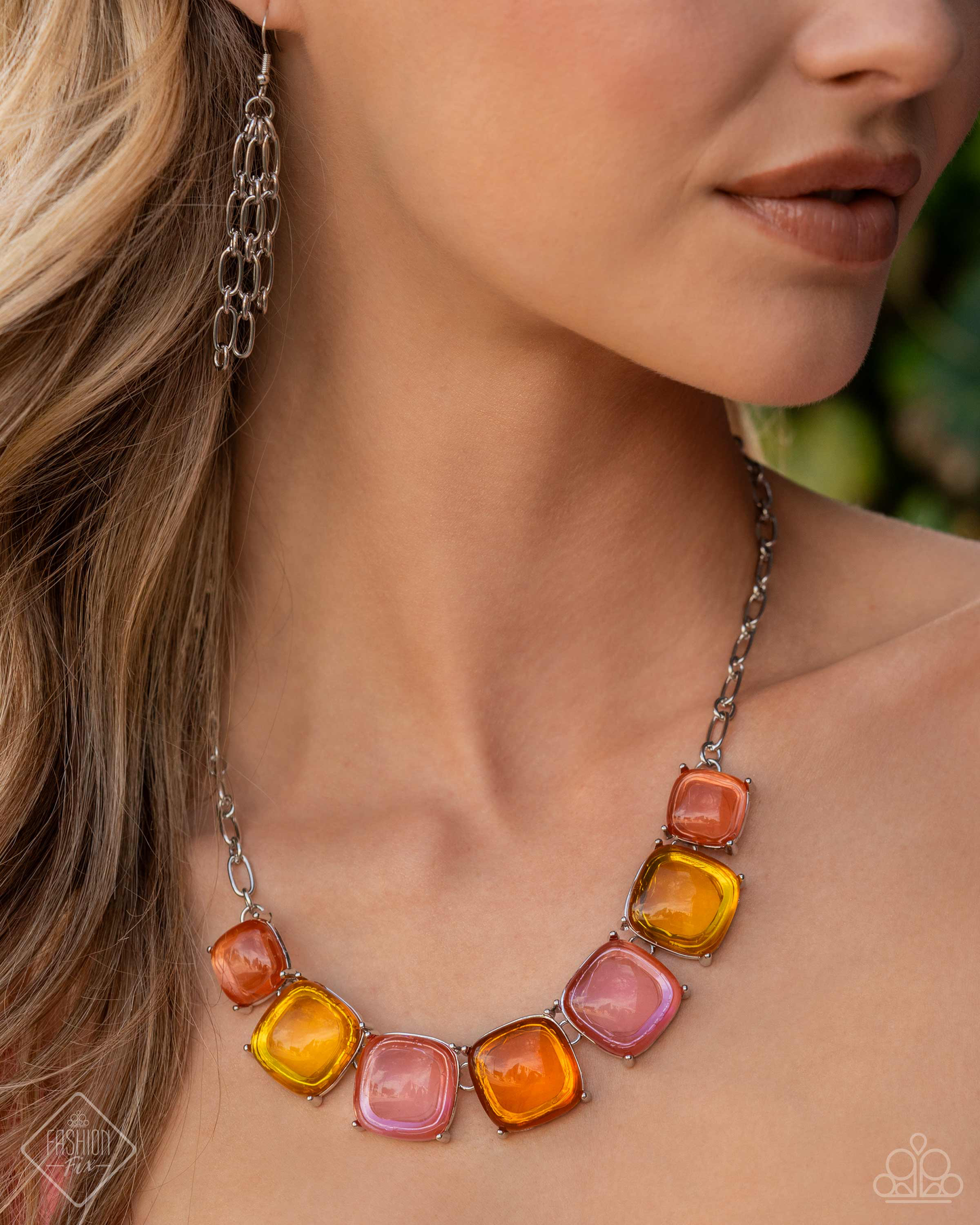 Reflective Range - Pink Necklace, Reflective Recognition - Multi Bracelet and Reflective Review - Multi Earrings