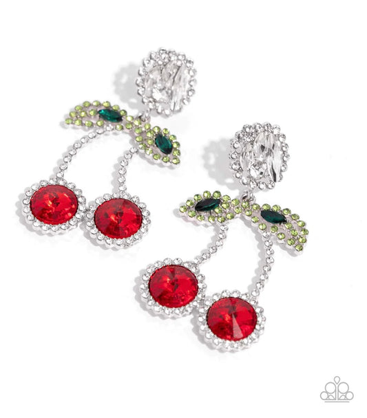 Cherry Picking - Red - Paparazzi Earrings