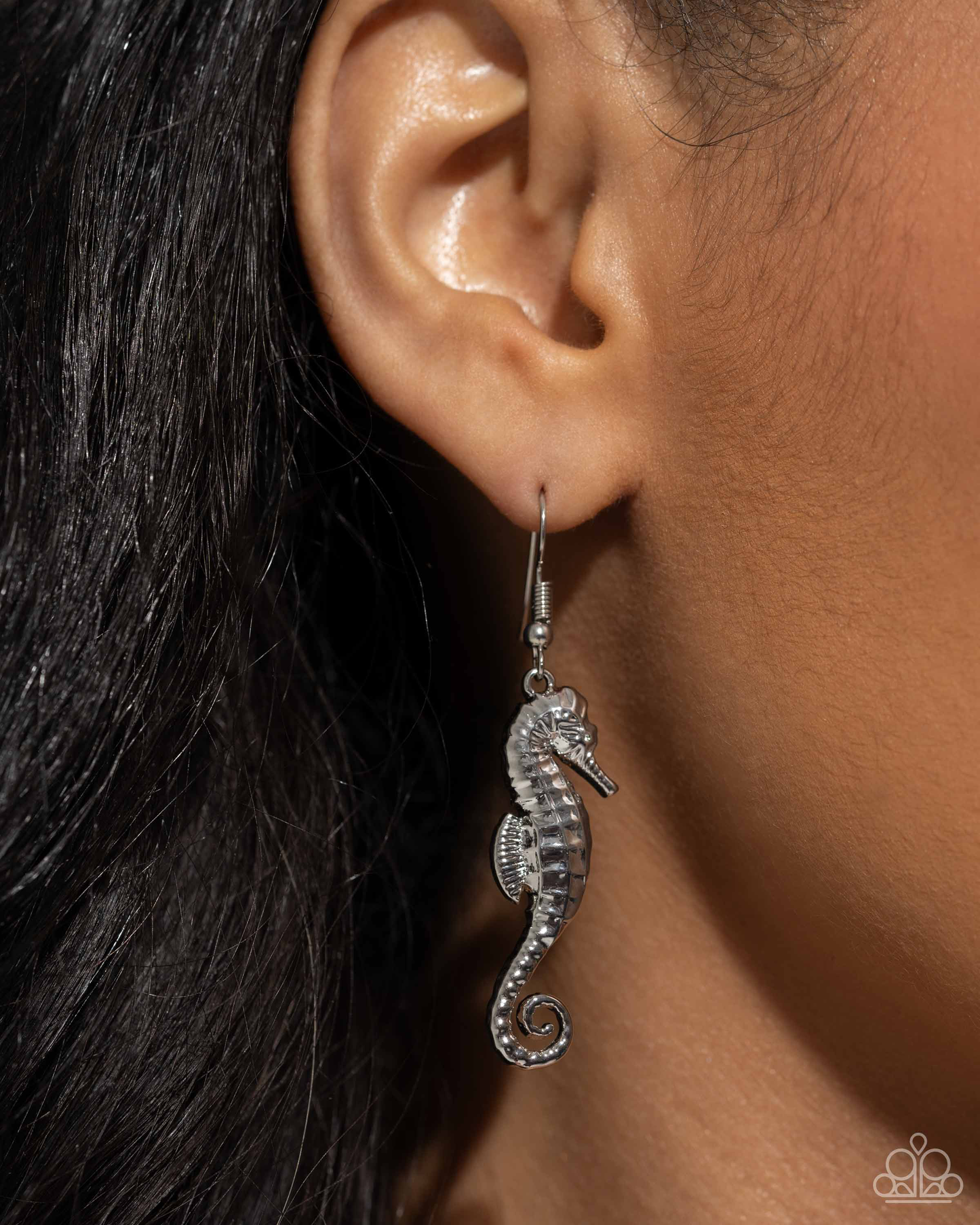Sparkling Seahorse - Silver Necklace and Seahorse Sheen - Silver Earrings Paparazzi Set