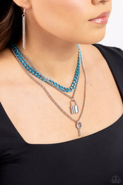 Locked Labor Blue - Paparazzi Necklace