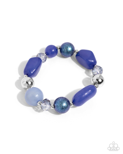 Beaded Blessing - Blue and Beaded Backing Bracelet Set