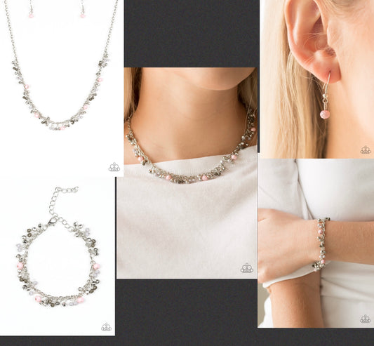 Sailing The Seven Seas - Pink and Aquatic Adventure Pink - Paparazzi Necklace and Bracelet Set