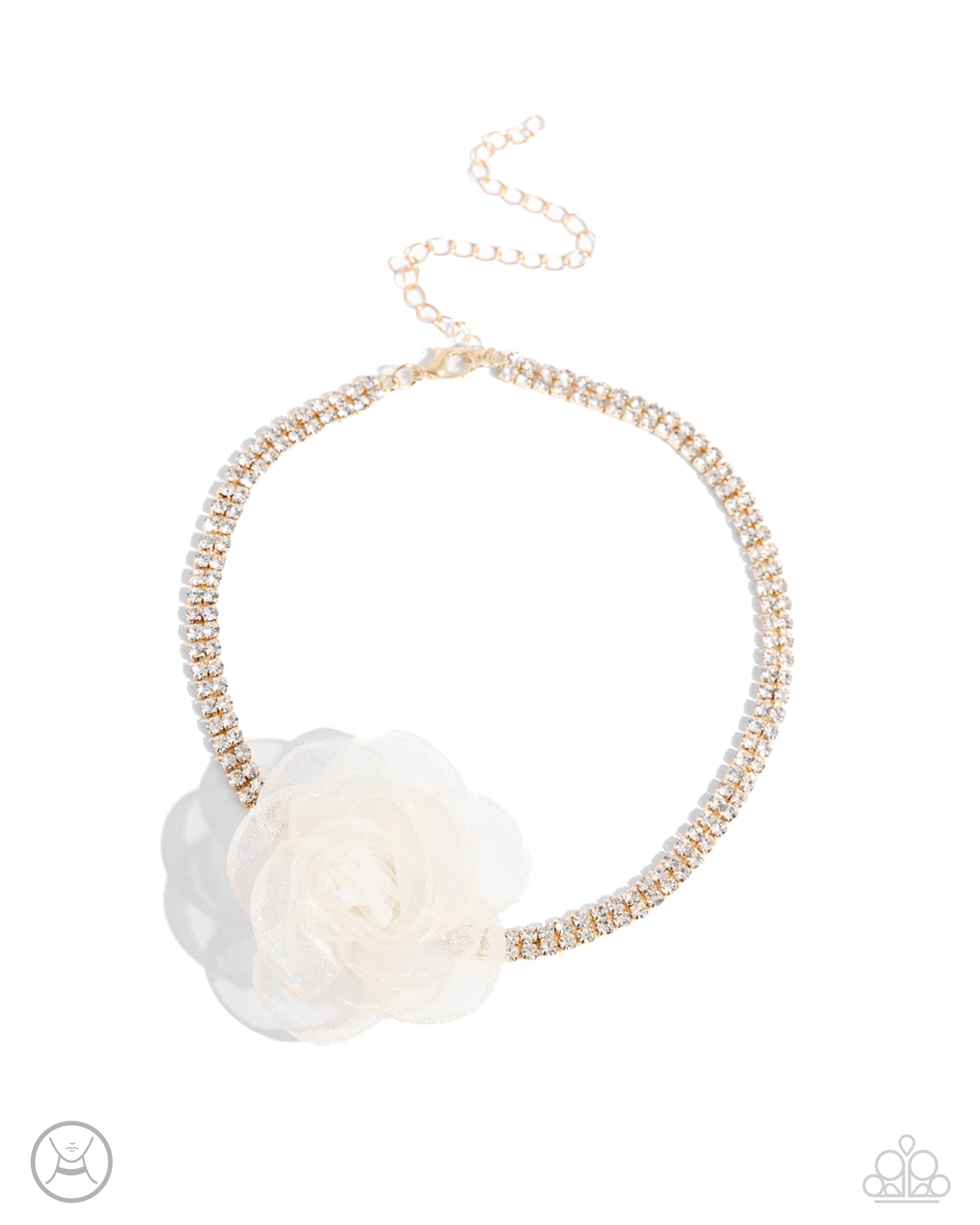 Rosy Range - Gold Choker Necklace and Top-SHELL Shine - Gold Ring